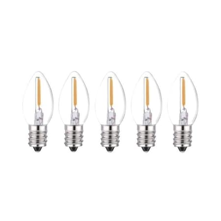 Santas Forest LED Filament Retro Replacement Bulb, Transparent, C7, Clear 26788