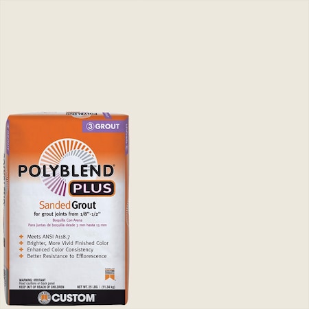 Custom Building Products Polyblend Plus Indoor and Outdoor Bright White Sanded Grout 25 lb PBPG38125