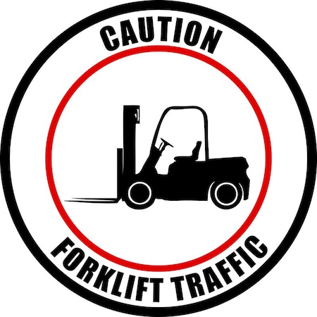 Creative Safety Supply Caution Forklift Traffic, Floor Sign, 16in x 16in FS26001-16