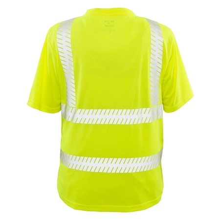 Game Workwear T-Shirt, 100% Polyester, Hi Vis Lime, XL 235R