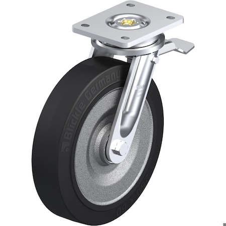 Blickle Swvl Plate Castr, Rubr, 9-7/8", 1870 lb. LO-SE 250K-ST