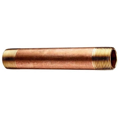 Auveco Brass Long Nipple 2 1/2in Length 1/4in Threads, 5PK 315