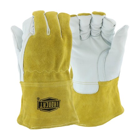 Ironcat Premium Top Grain Goatskin Leather MIG Welder's Glove w/Split Cowhide Back and Fleece Lining, 12PK 6143/2XL