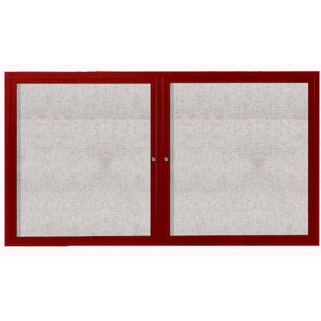 Aarco Outdoor Enclosed Bulletin Board w/ Al Wood Look Finish, Cherry Wood Look, 36''Hx60''W ODCCW3660R