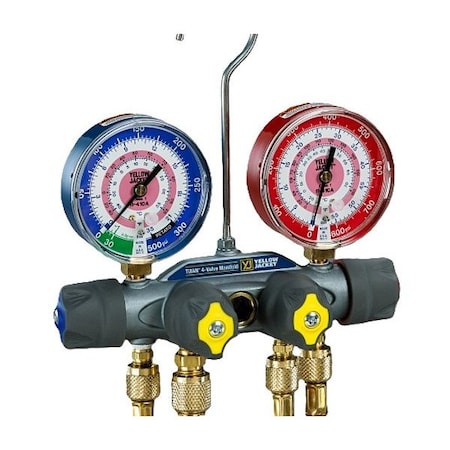 Yellow Jacket Manifold Gauge Set, 5 ft L, 3 1/8 in Gauge 49935