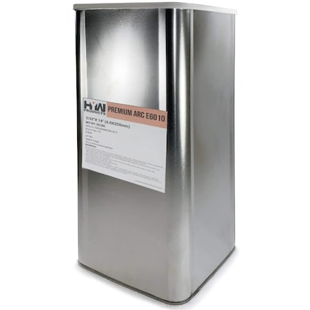 Hyw Products E6010 5/32in Premium Arc Stick Electrodes 14in Welding Rod Hermetically Sealed 50-Pound Can 46010532-50
