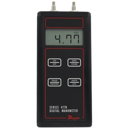 Dwyer Instruments Digital Manometer, LCD, 3 psig, Barb 477B-1