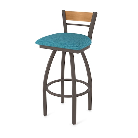 Holland Bar Stool Co Revelle 25in Swivel Counter Stool with Bronze Finish, Medium Back and Graph Tidal Seat 881