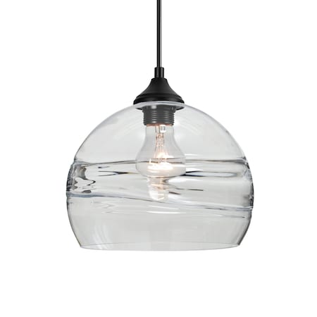 Besa Lighting Besa Spirit 8 Outdoor Pendant, Clear, Black Finish, 1x 8W LED Filament OP-SPIR8CL-EDIL-BK