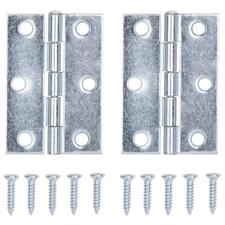 Prosource Utility Hinge, Steel, Zinc, Removable Pin, 180 deg Range of Motion, Full Mortise Mounting LR-055-PS