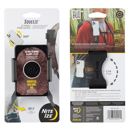 Nite Ize Squeeze Series Phone Holder, Clippable Mounting SUH-01-R3