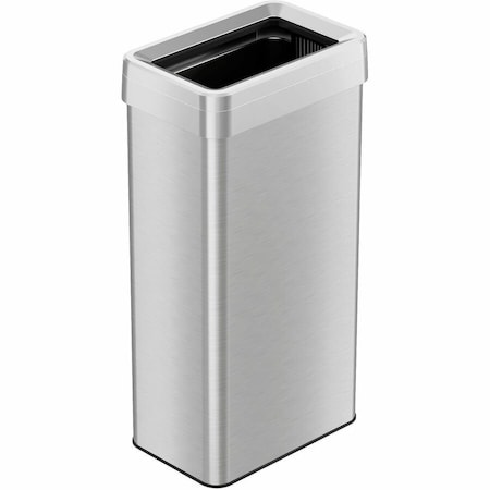 Hls Commercial 21 gal Rectangular Trash Can, Silver, Open Top, Stainless Steel, 10.24 in HLS21UOT