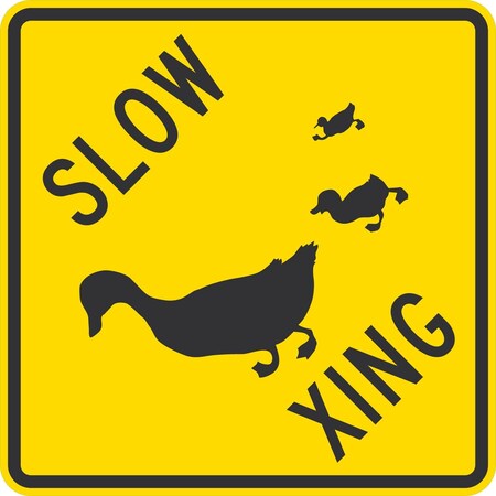 Lyle Slow Xing (Duck Symbol), 24x24, High Intensity Prismatic, Yellow G-13214-HI_24x24