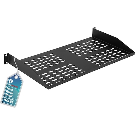 Promaster Server Vented Shelf, 19in, 10in Deep, 1U Rack Mount Tray for Airflow, Black PRMSSVR31