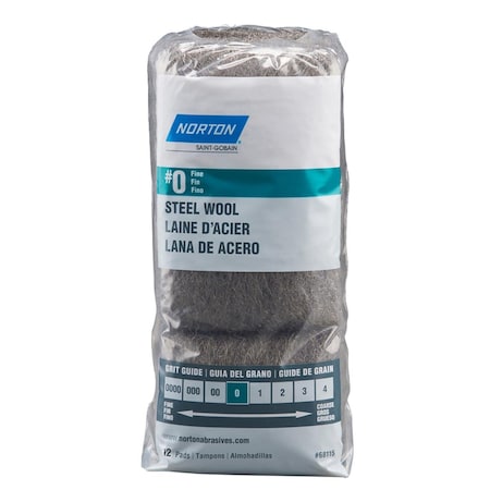 Tool Time 0 Grade Fine Steel Wool Pad, 12PK TO3299876