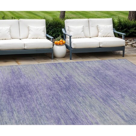 Homeroots 9' X 12' Plum And Purple Abstract Washable Indoor Outdoor Area Rug 587222
