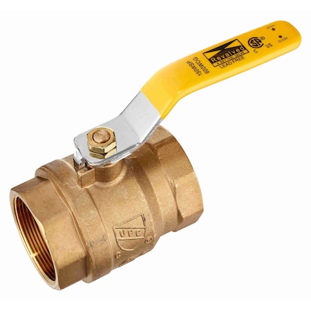 Revalved 3" Brass Ball Valve 600 WOG Female Threaded NPT Full Port, Lead-Free REV300TH
