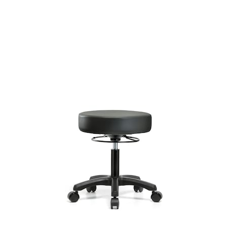 Blue Ridge Ergonomics Vinyl Mini-Stool, Desk, Casters, Carbon BR-VDHMS-RG-RC-8823