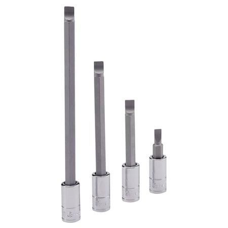Genius Tools 1/4in Dr. 0.8 x 5.5mm Slotted Bit Socket 45mmL 208+1155