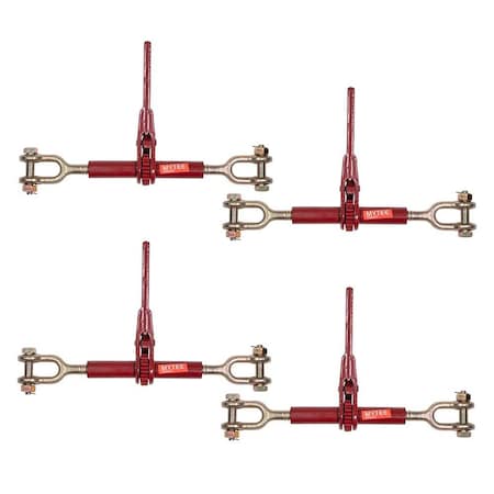 Mytee Products 5/16 in - 1/4 in Jaw Jaw Chain Load Binder 6-5/16 in Barrel, 3,500 lbs WLL, 4PK CBRS-J-J-6x4