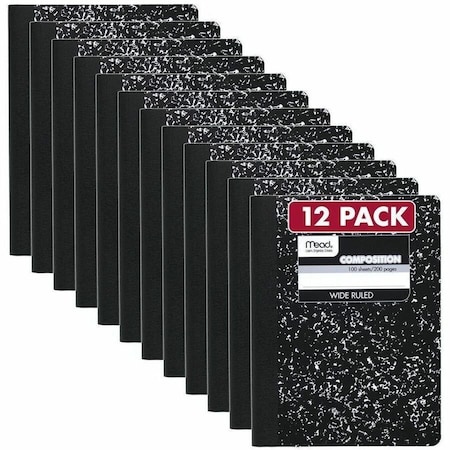 Mead NOTEBOOK, COMPSTN, 12/PK, BK MEA72936