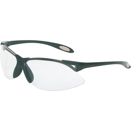 Uvex Semi-Rimless Black Safety Glasses with Clear Lens and Anti-Fog Coating A901