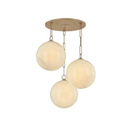 Troy Lighting Bramble 26in wide 3 Light Chandelier in Patina Brass F1826-PBR