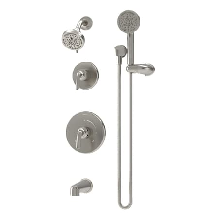 Symmons Elm Two Handle Wall Mounted Tub and Shower Trim Kit with Hand Shower (Valves Not Included) 5596STN15TRM