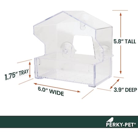 Perky-Pet Clear Plastic 1/2 Lb. Capacity Window Bird Feeder 345