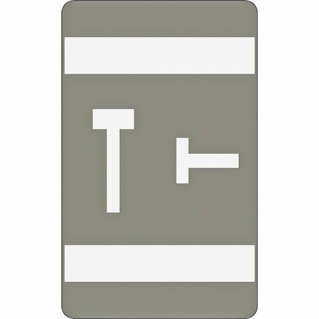 Smead Alpha-Z Color-Coded Second Letter Labels- Letter T- Gray, 100PK 67190