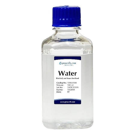 Growcells Water - Sterile Distilled, 1 x 500ml SDW-0500