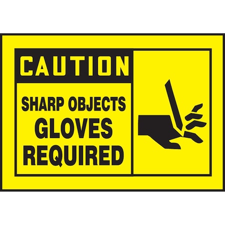 Accuform OSHA CAUTION SAFETY LABEL SHARP LPPE621XVE