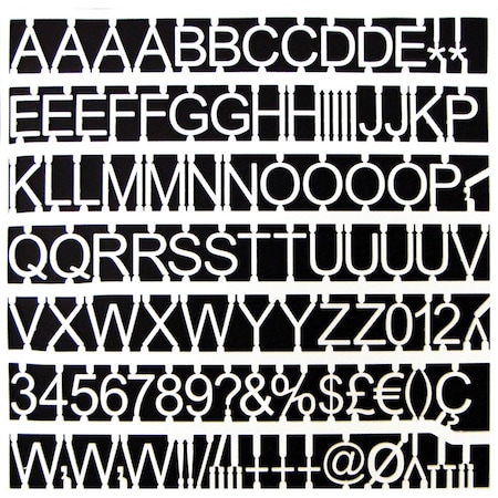 Mastervision White Plastic Letters, Number/Symbol, 3/4" CAR0902