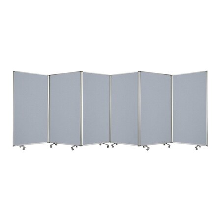 Homeroots 71" Gray Iron Folding Six Panel Screen Room Divider 370386