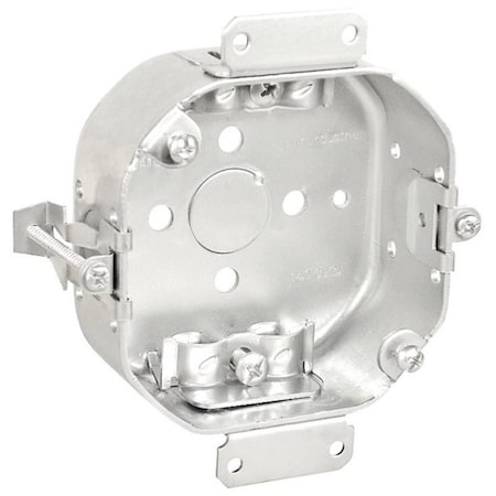 Southwire Octagon Box, 4 in OAW, 1-1/2 in OAD, 5-Knockout, Steel Housing Material, Silver, Galvanized 54151-OWR-UPC