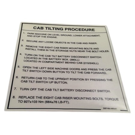Komatsu DECAL RISER TI, KOMATSU OEM 207-00-A8341 207-00-A8341