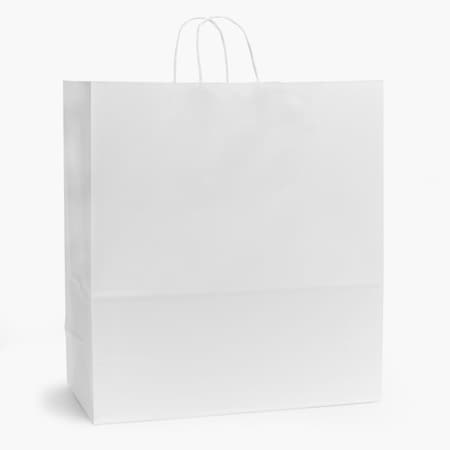 Nashville Wraps White Kraft Paper Shopping Bags, Jumbo 18x7x18.75in, 200PK LARWH