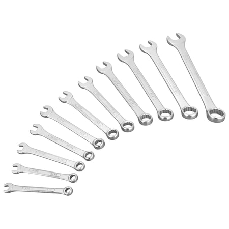 Performance Tool 11 pc. SAE Wrench Set, Carbon Steel, Raised Panel, Storage Rack W1043