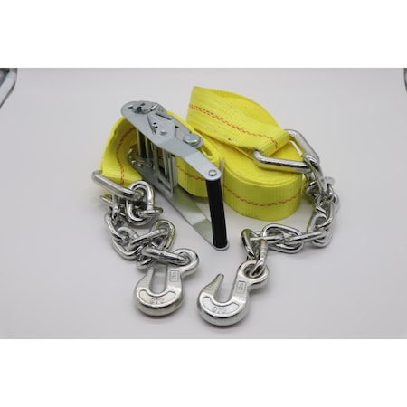 Briargate Ratchet Strap, 2in x30ft, 2 Chain Ends, Clevis Hooks. 3/8in Chain End, 18in L, Load Limit, 3,333Lbs F230RCH