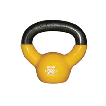 Cando International 5 lbs Vinyl Coated Kettlebell, Yellow CanDo-10-3191