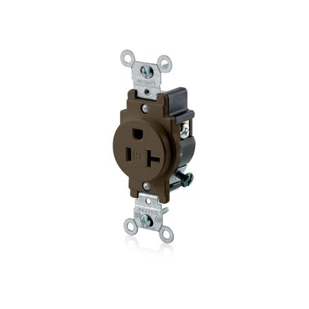 Leviton Commercial Grade Tamper-Resistant Single Receptacle, 20 Amp, 125 Volt T5020