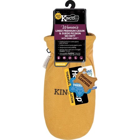 Kinco M Premium Pigskin Cold Weather Black/Gold Mittens 901TW-M