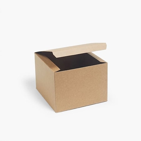 Nashville Wraps Recycled Kraft Pinstripe 1 Piece Gift Boxes, 8x8x6, 50PK KG35