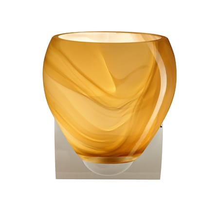 Besa Lighting Bolla Mini Sconce, Honey, Chrome Finish, 1x9W LED 1WZ-4122HN-LED-CR