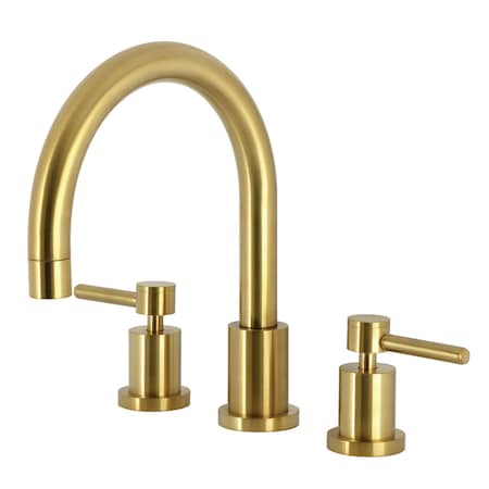 Kingston Brass Two-Handle Deck Mount Roman Tub Faucet, Brushed Brass KS8327DL