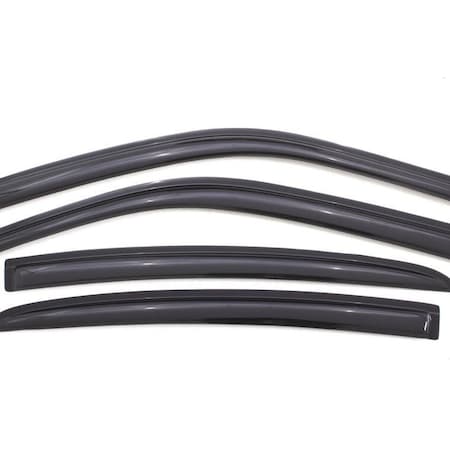Ventshade Rainguards, Aerodynamic Design, Tape-On, Smoke, Acrylic, Set Of 4 94313