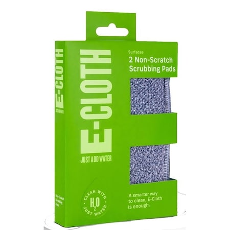 E-Cloth Scrubbing Pad, Polyurethane Abrasive, 3-1/4 in L, 4-3/4 in W, Gray, 2PK 10643