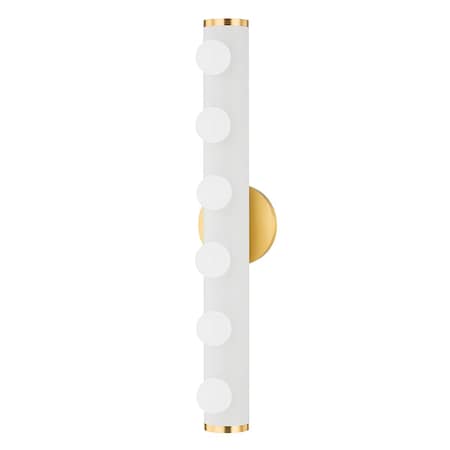 Mitzi Penny 6 Light Bath And Vanity 4.75 In. Aged Brass/Textured White H631306-AGB/TWH