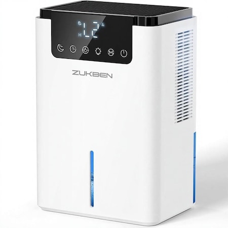 Edendirect 1.37 pt. 320 sq. ft. with Bucket Dehumidifier in White with Sleep Mode, 12 H Timer, Humidity Control ZRD2-1