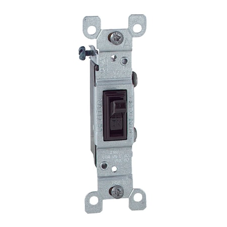 Leviton Residential Grade 15 Amp Toggle Single Pole Grounded Switch Brown S00-01451-02S